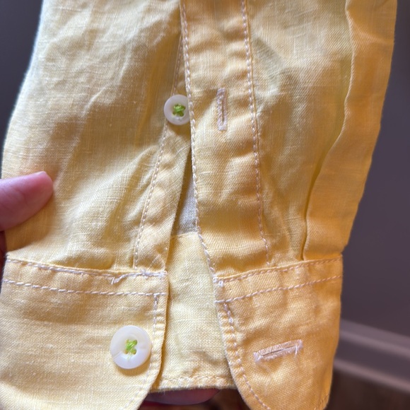 Men’s Tommy Bahama linen shirt EUC yellow - Picture 4 of 6